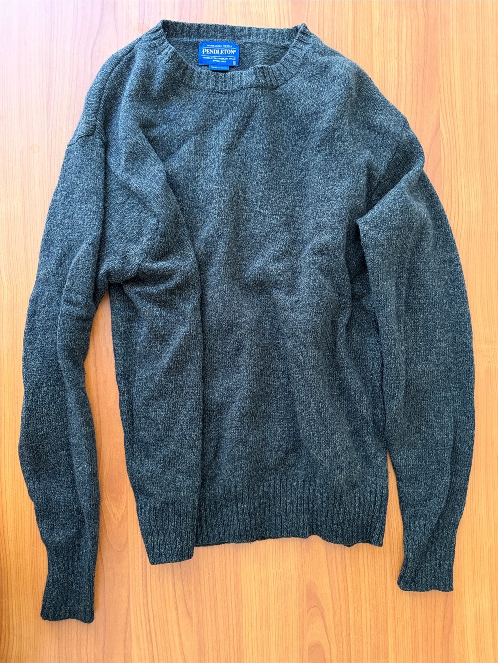Pendleton Green Washable Wool Crewneck Sweater - Dark Green